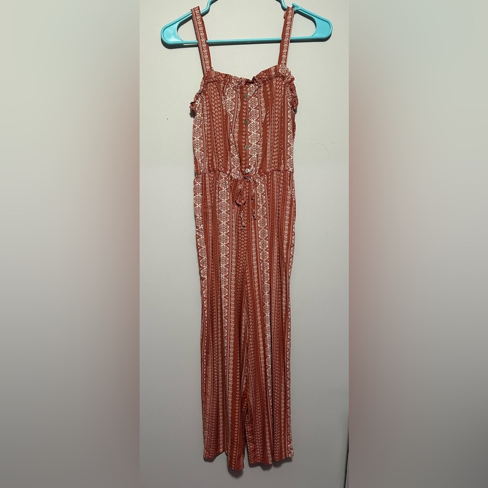 Lily Rose Terracotta Jumpsuit with Ivory Accents
